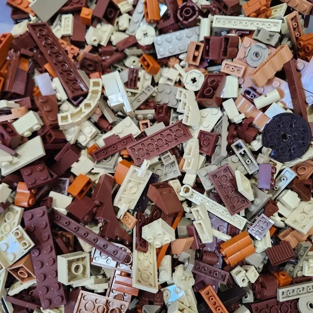 Bulk Lego: Brown Shades Mix - Sorted 15oz, Bricks, Flats, Studs, Baseplate